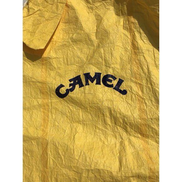 Vtg 90s Joe Camel Cigarettes Zip Advertising Jacket Yellow Promo Cigarettes L XL - Picture 3 of 16